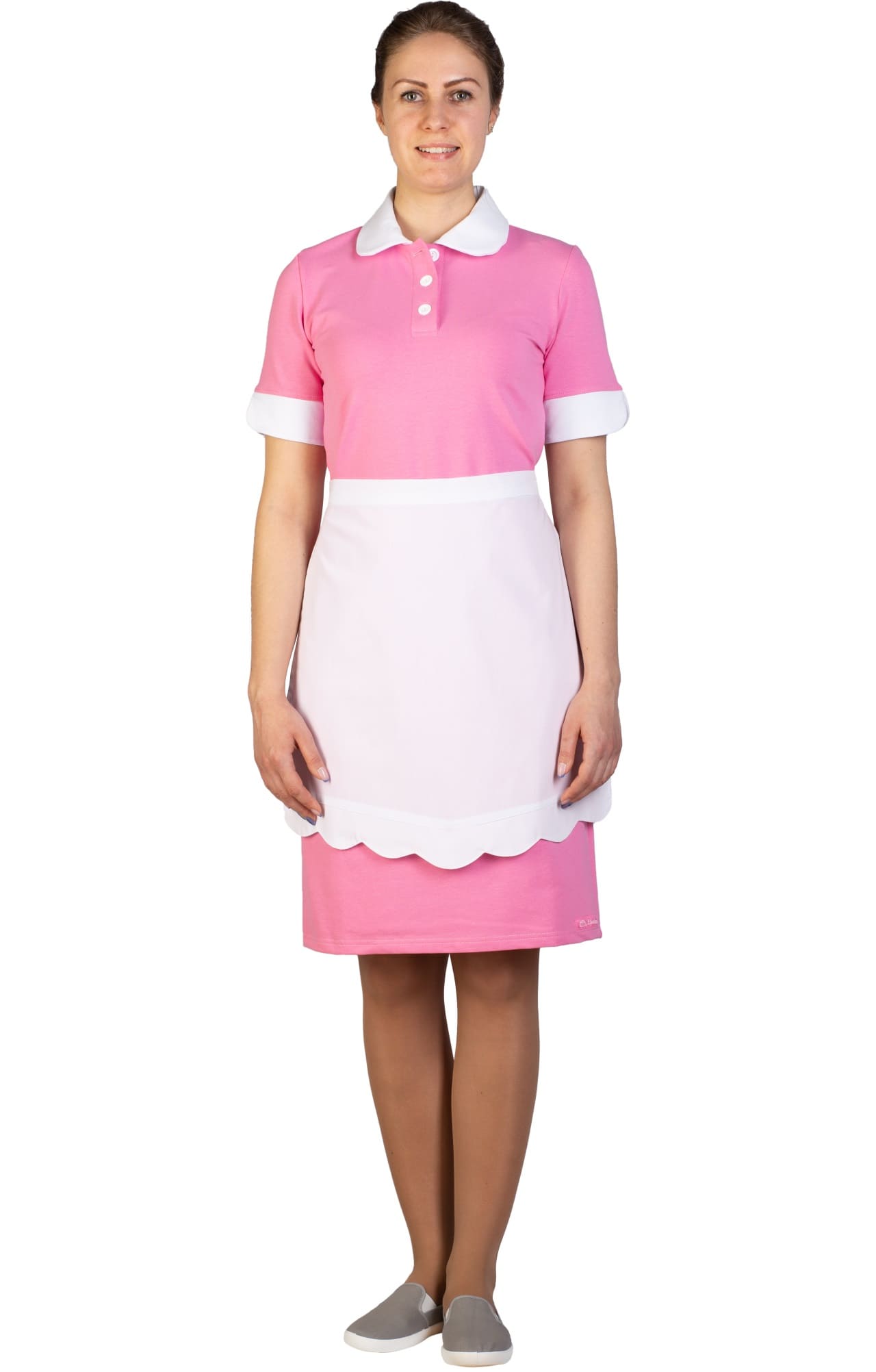 64670 Платье-поло трикотажное цвет PINK (розовый) GRACE  Одежда для обслуживающего персонала  размер 54 (XXXL)  - Вид №3