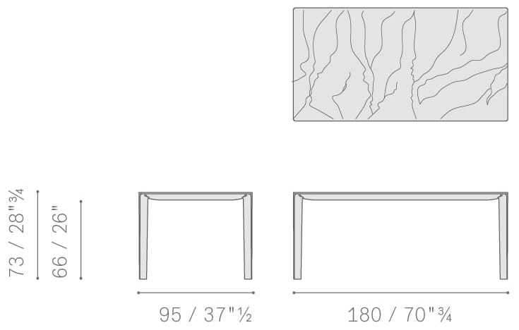 Прямоугольный мраморный стол Poltrona Frau коллекция-столы и стулья ARCH-00045830 - Вид №5