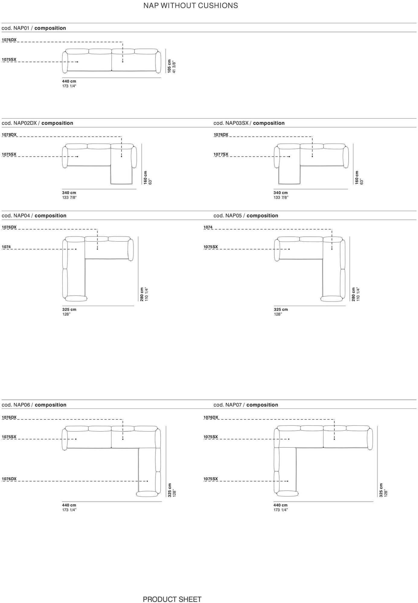 La Cividina Диван из ткани с шезлонгом Nap sun-id-1375297 - Вид №9