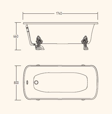 26923 Ванна из литьевого мрамора Migliore Olivia - Вид №2