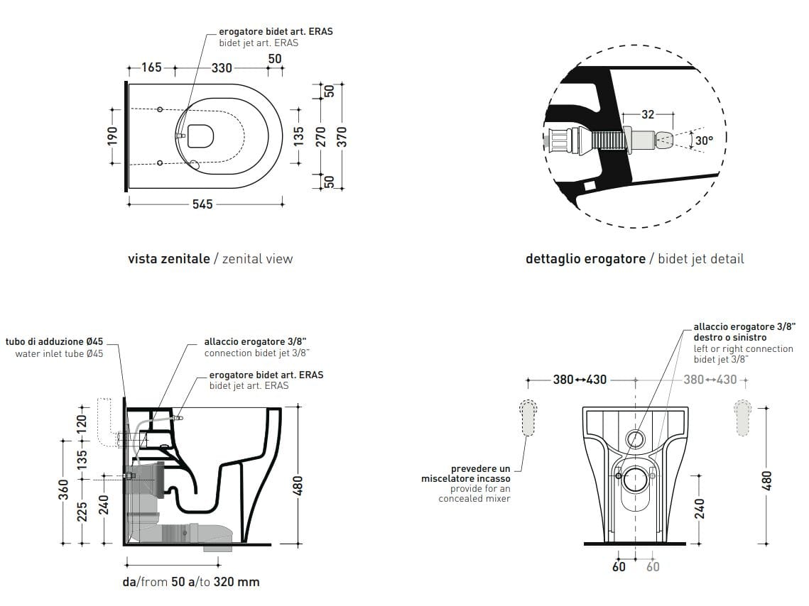 Керамический туалет для биде без пола Ceramica Flaminia APP SOLUTION ARCH-00085254 - Вид №6
