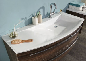 WUA361209L(769/169) Puris Crescendo, тумба под раковину 1200 мм левая, цвет серый структурный