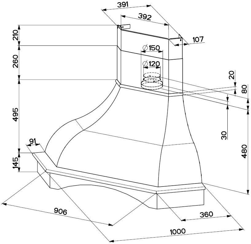 FABER Угловая вытяжка со встроенным освещением класса d  321.0516.447  - Вид №4
