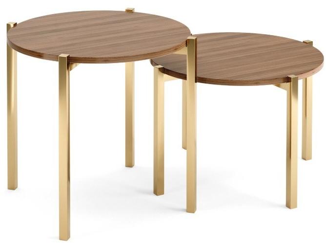 PRADDY Круглый журнальный столик из нержавеющей стали и дерева для гостиной  Ml112|ml115 Ml112~ml115 - Вид №2