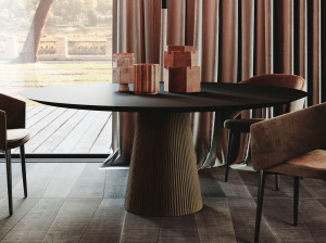 Круглый стол с керамогранитной столешницей