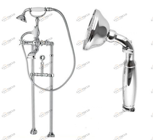 Напольный смеситель для ванны с кронштейном для слива-перелива CEZARES LORD-VDPS-01-M