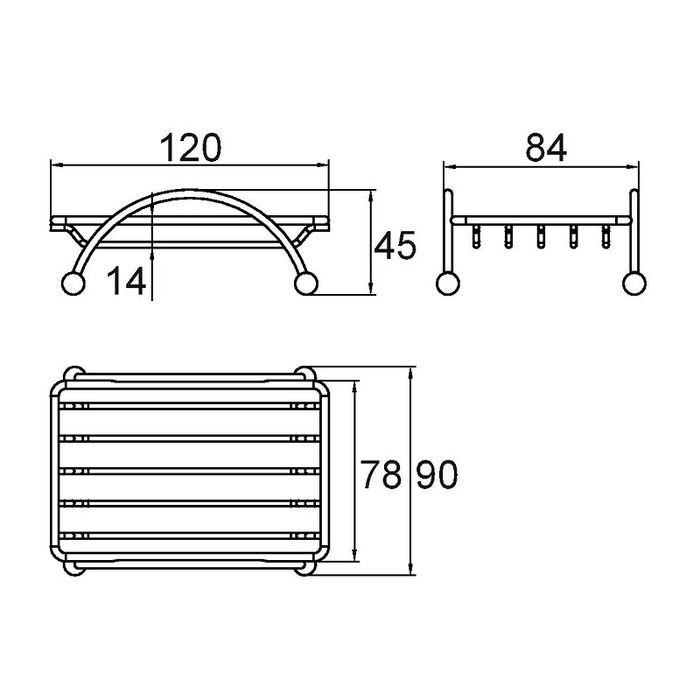 007W000M42 Мыльница настольная проволока стальная 07 Milardo Soap Dish  - Вид №1