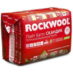 Утеплитель Rockwool Лайт Баттс Скандик 800х600х100мм (2,88м2; 0,288м3)