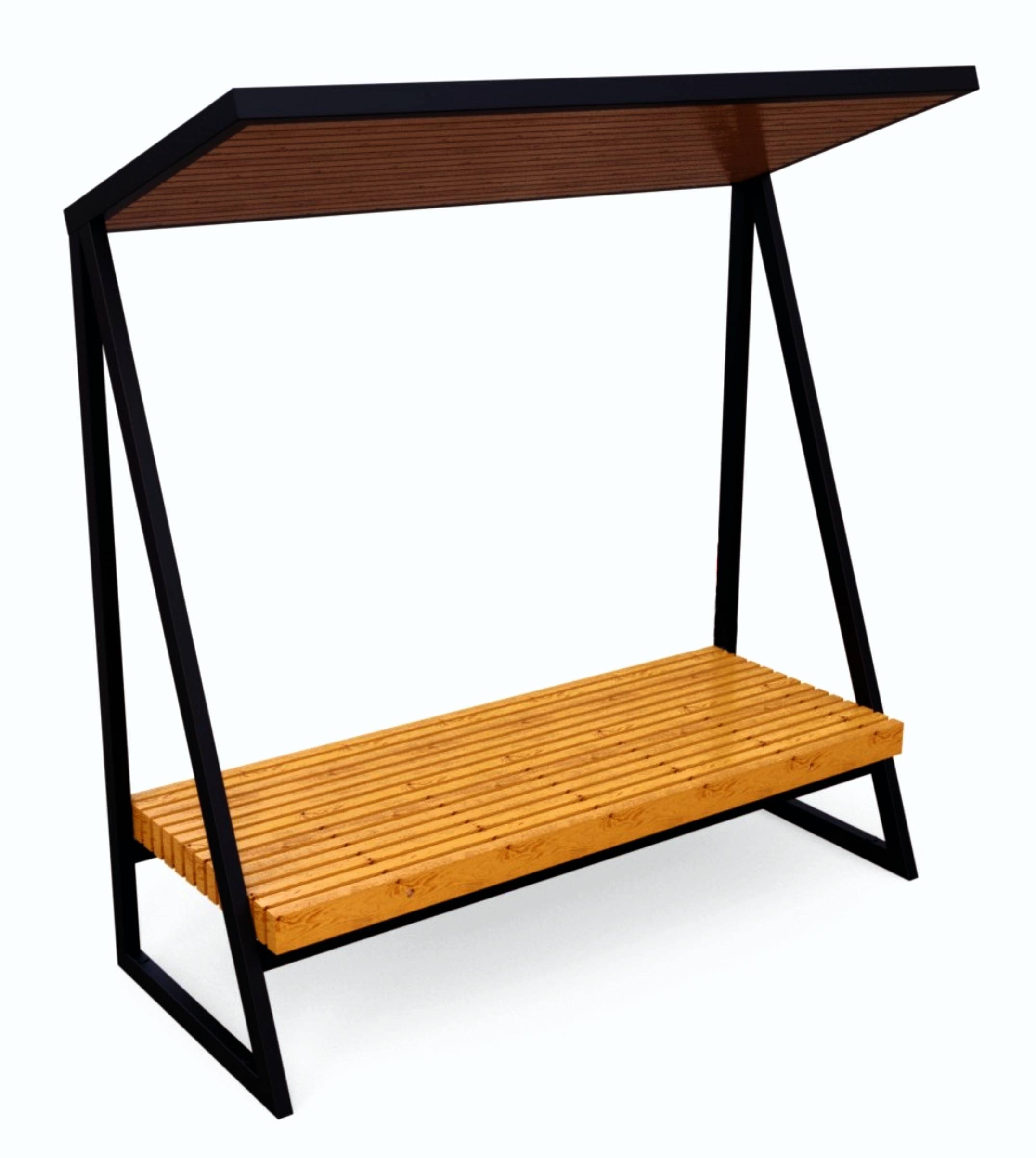 14513 ЛАРГО Street 1 без задней стенки, навес и скамья уличные LAB.Space  - Вид №2