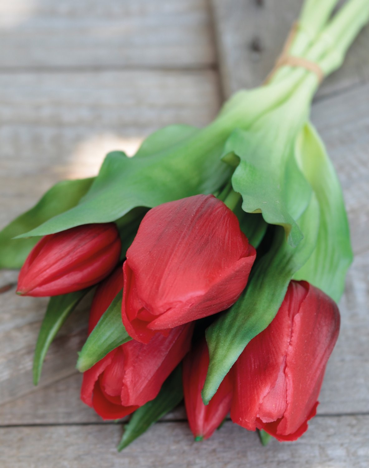 2941 444 a3 Искусственный букет тюльпанов, 5-цветков, 28 см, красный H-andreas  - Вид №4