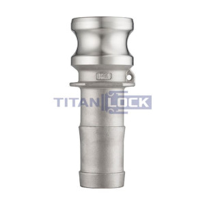 Камлок нержавеющий тип E, ниппель с хвостовиком 1 1/2", AISI316, TL150ESS316 TITAN LOCK