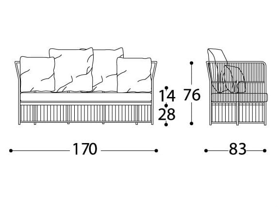 2-местный диван из синтетического волокна Varaschin Tibidabo ARCH-00084942 - Вид №5