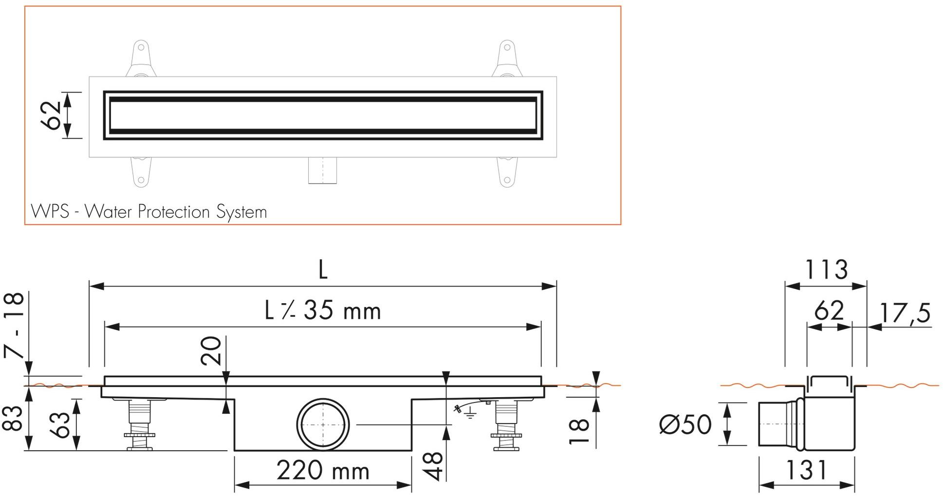 ESS Easy Drain Трап для душа из стали и стекла Modulo taf sun-id-1414061 - Вид №5