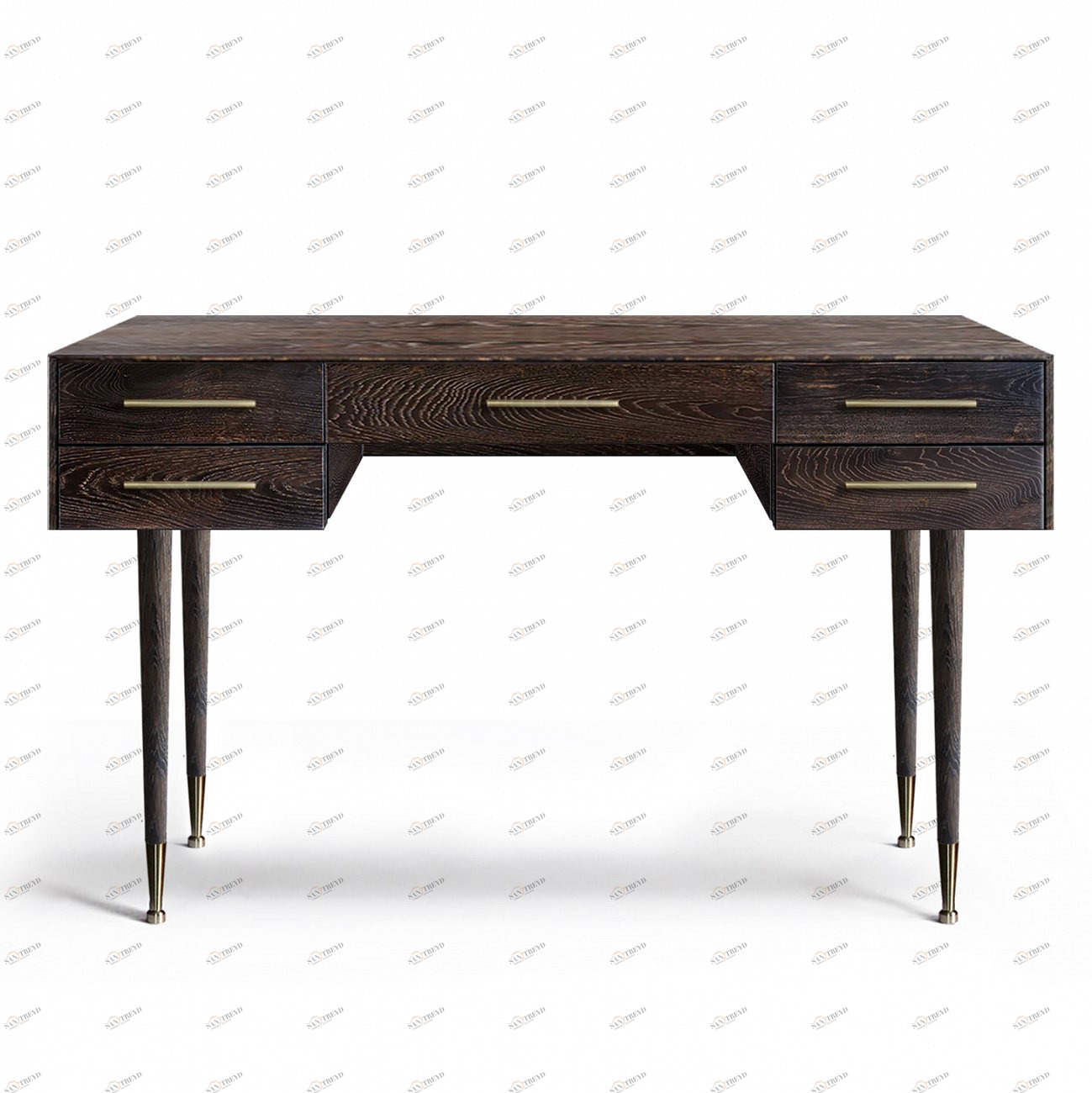 Стол рабочий письменный с 5 ящиками ясень кофейный Bullwood ACWD BULLWOOD 00-3981919 Коричневый 