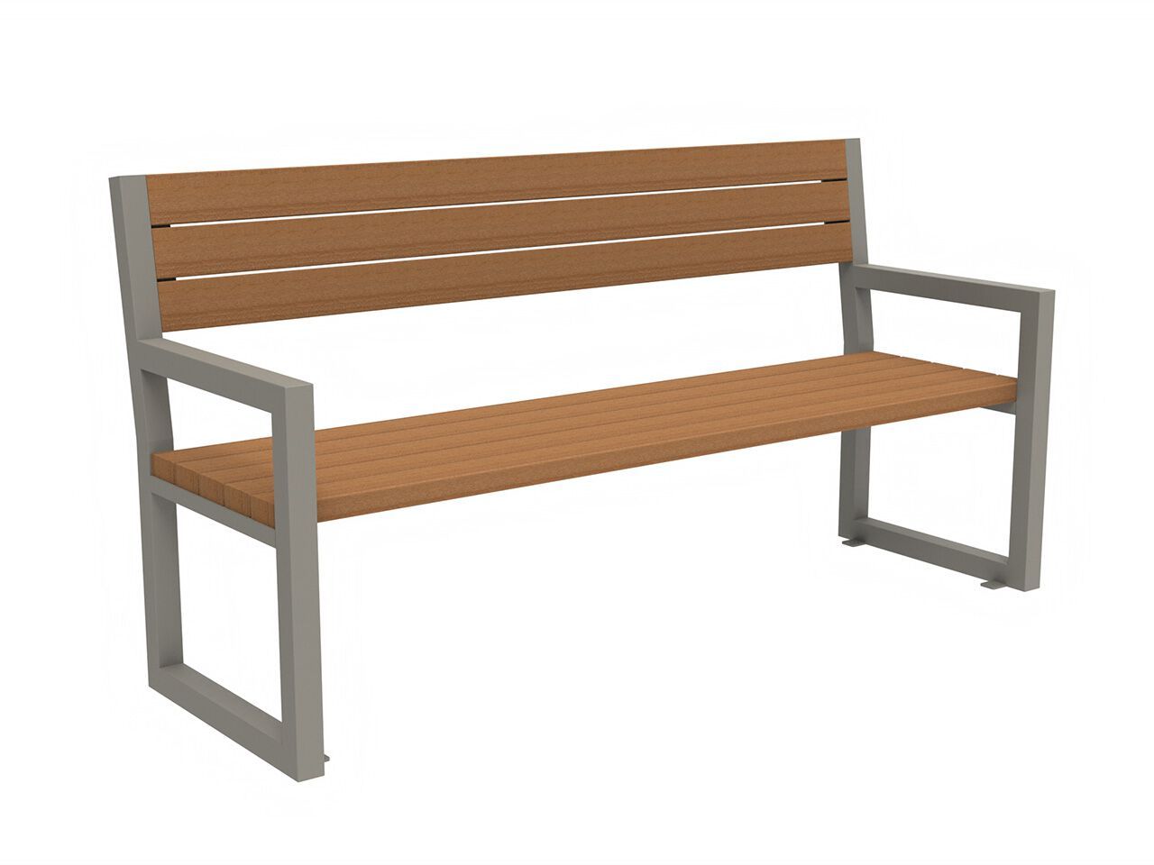 Стальная и деревянная скамья со спинкой Lazzari COPENAGHEN ARCH-00022649 - Вид №2