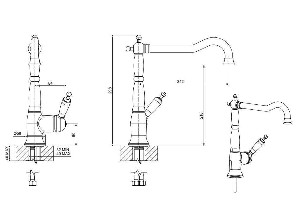 Смеситель для кухни из хромированной латуни Bugnatese Оксфорд ARCH-00143356 - Вид №2