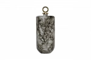 Ваза стеклянная с крышкой 19х48 см "Флакон" GARDA DECOR ДИЗАЙНЕРСКИЕ 00-3861218 Серый