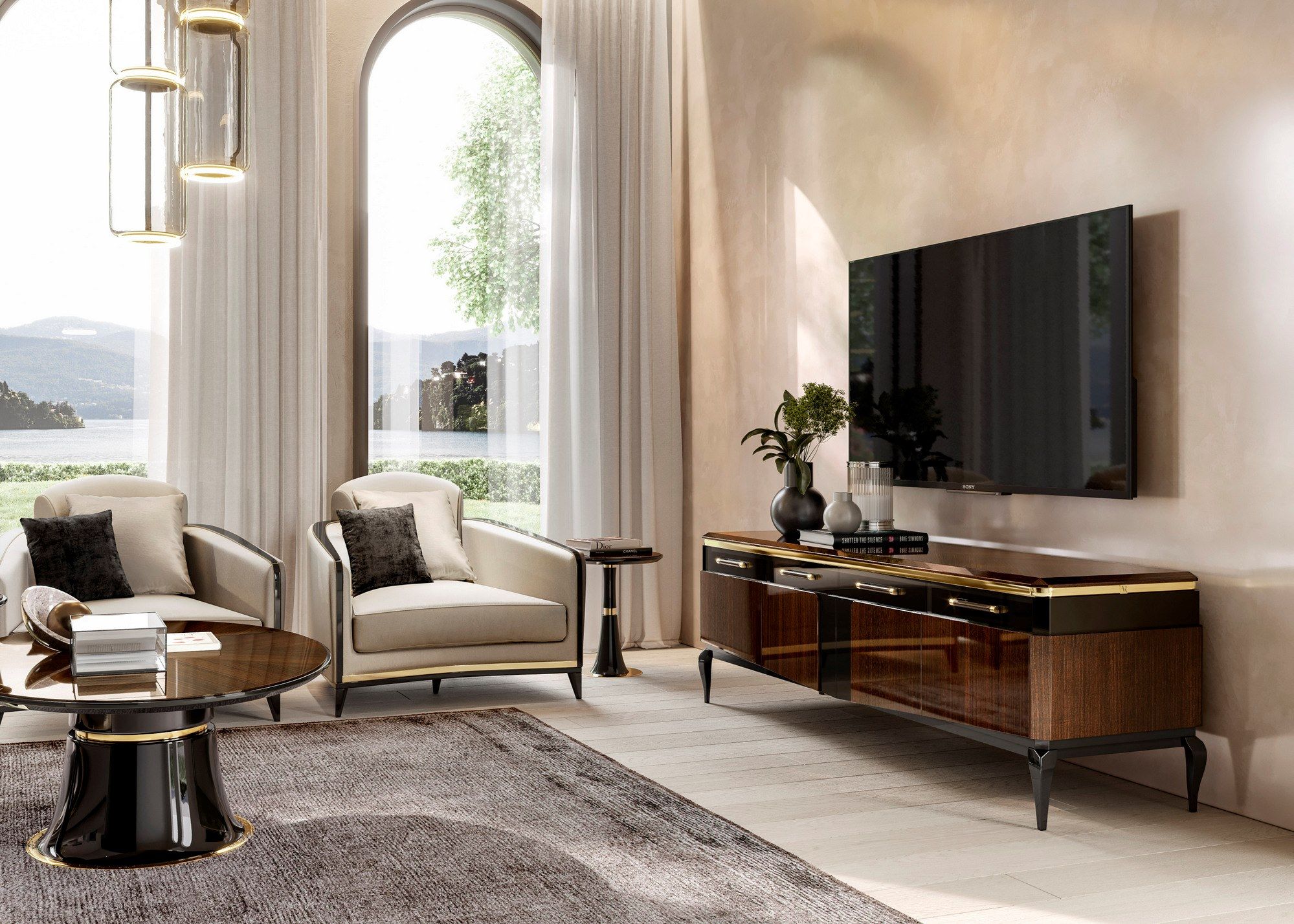 Деревянный овальный журнальный столик для гостиной A.R. Arredamenti Victor ARCH-00010845 - Вид №3