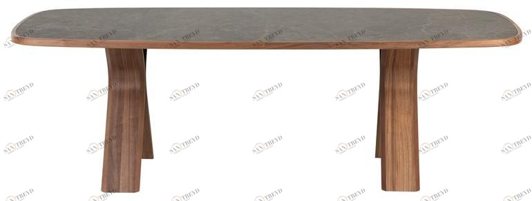 Tonin Casa Прямоугольный стол из ореха и столешница из керамогранита Still sun-id-1510036