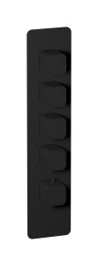 External part of thermostatic 4 ways, square plate, vertical, soft handle WE ARE IB eua416npneo_1 Matt Black Aqua