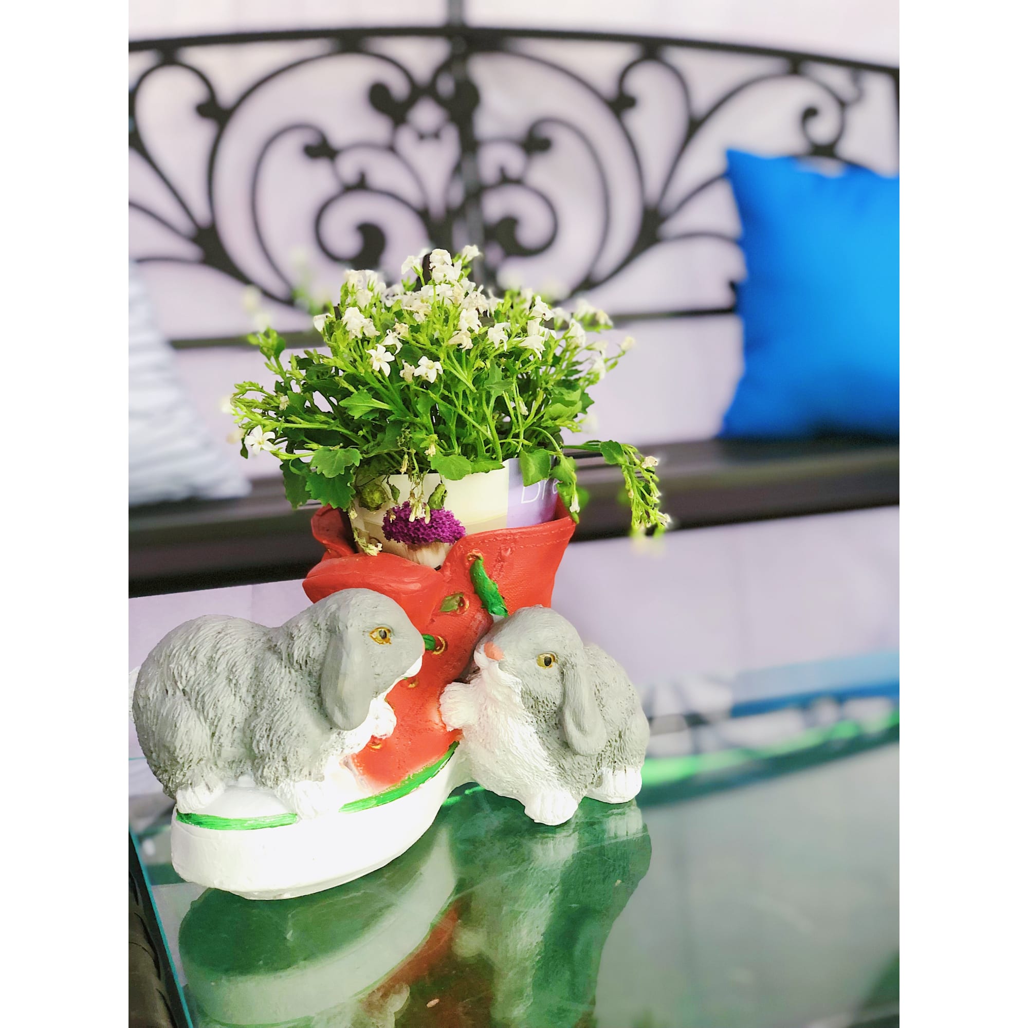 17681535 Фигура садовая «Кед с зайцами» высота 14 см Santreyd  - Вид №1