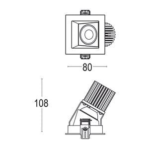 Алюминиевый квадратный светодиодный светильник Ghidini Lighting COMFORT 1 SQ ARCH-00054225 - Вид №5