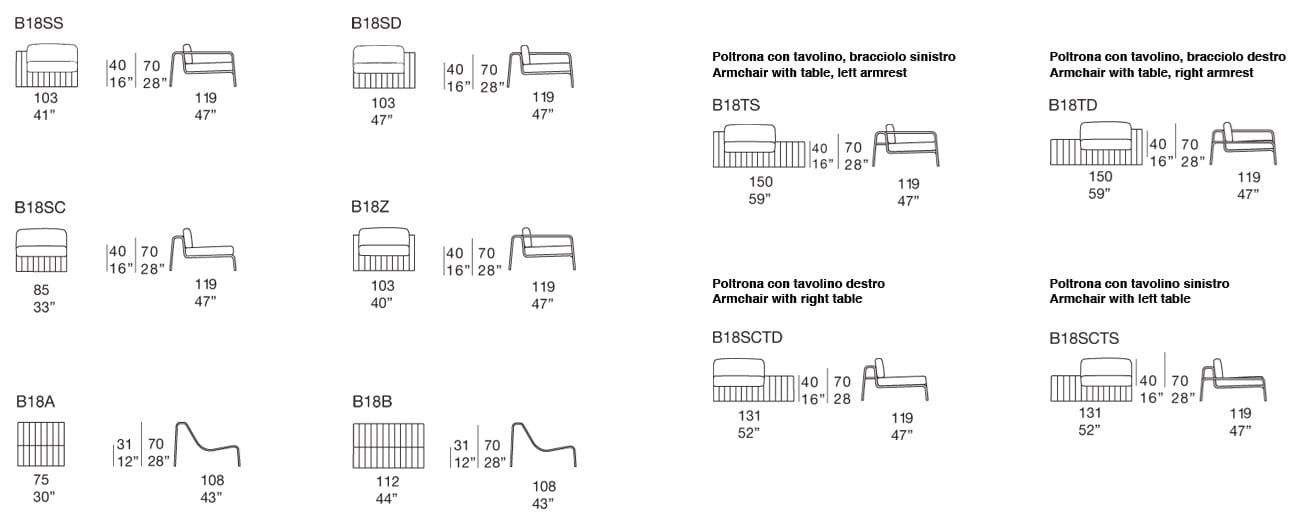 4-местный тканевый садовый диван Paola Lenti рамка ARCH-00016489 - Вид №7