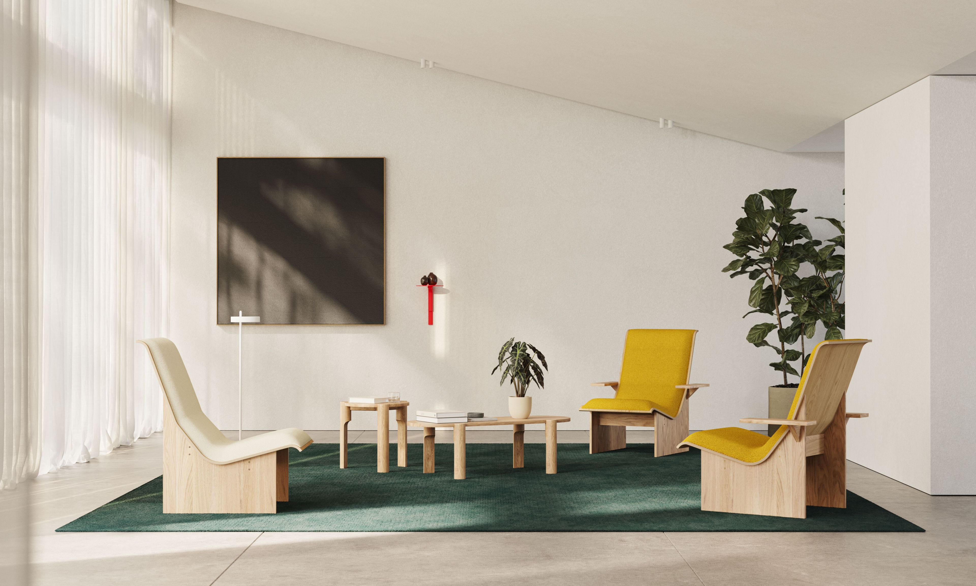 Деревянное кресло с высокой спинкой Omelette Editions PORTA ARCH-00030888 - Вид №2