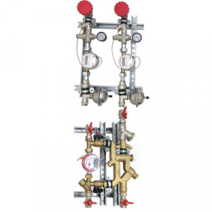 VT.NM.VF.06.MB.0 Квартирная станция для систем отопления и водоснабжения вертикального размещения Valtec 1,5/0,6 м куб./ч, M-BUS