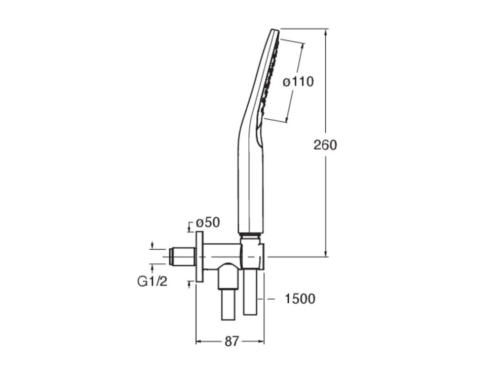 Настенный ручной душ с системой защиты от накипи CRISTINA Rubinetterie дополнения-выбор ARCH-00064231 - Вид №2