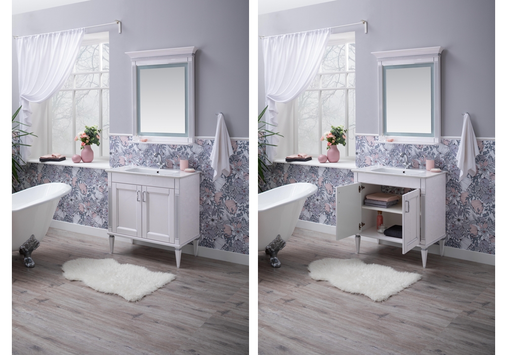 Комплект мебели для ванной Aquanet Селена 105 белый/серебро (2 дверцы) 00233125 - Вид №7