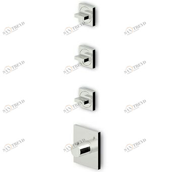 ZA5661 - R97822 Встроенный термостатический смеситель для душа 1/2 "с 3-мя запорными кранами. Zucchetti Aguablu 