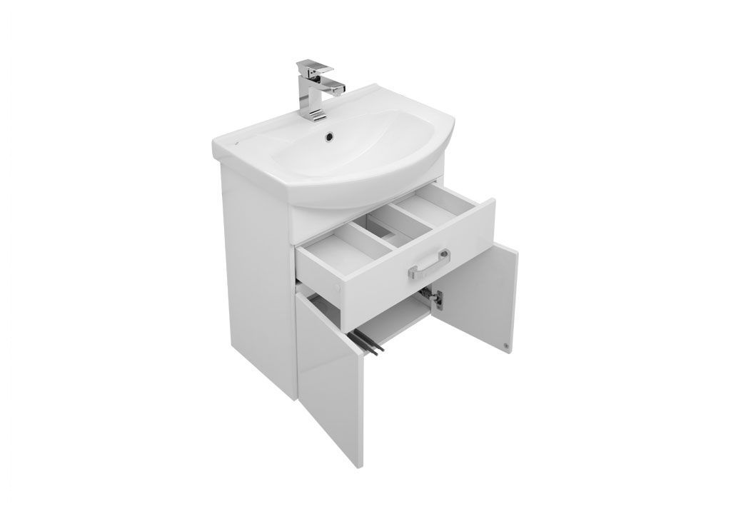 Мебель для ванной Aquanet Ирис 60 белый (1 ящик, 2 дверцы) 00198812 - Вид №3