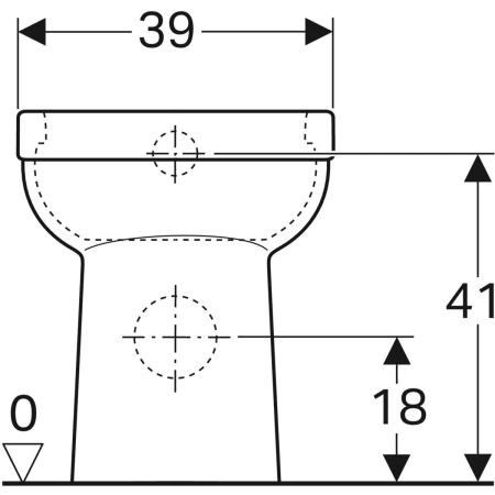 218500000 Напольный унитаз с горизонтальным смывом Geberit Renova Comfort Square, увеличенной высоты, полузакрытая форма, горизонтальный выпуск Geberit  - Вид №3
