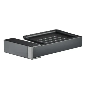 Мыльница Swensa Flat подвесная металл цвет черно-серебристый