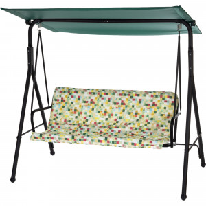 82492355 Качели садовые 2-х местные (до 160 кг) зеленый/ бежевый/ красный
