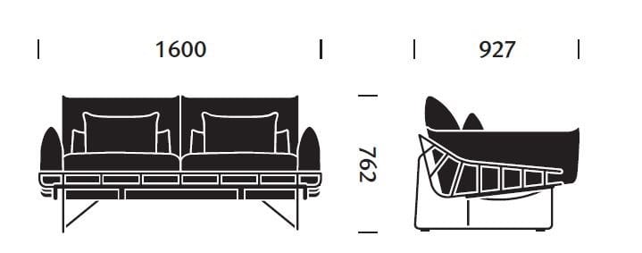 2-местный кожаный диван Herman Miller каркасный ARCH-00027512 - Вид №3