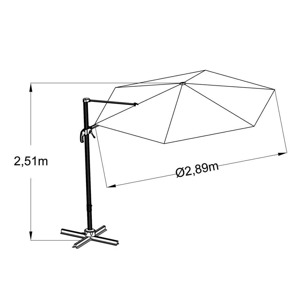Зонт с боковой опорой Naterial Avea ø290 h251 см шестигранный красный 82232805 STLM-2053747  - Вид №19