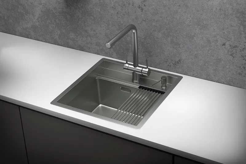 KS-5051, СТАЛЬ МАТОВАЯ , стальная кухонная мойка KITCHEN SPACE GRANULA 5051-ST352