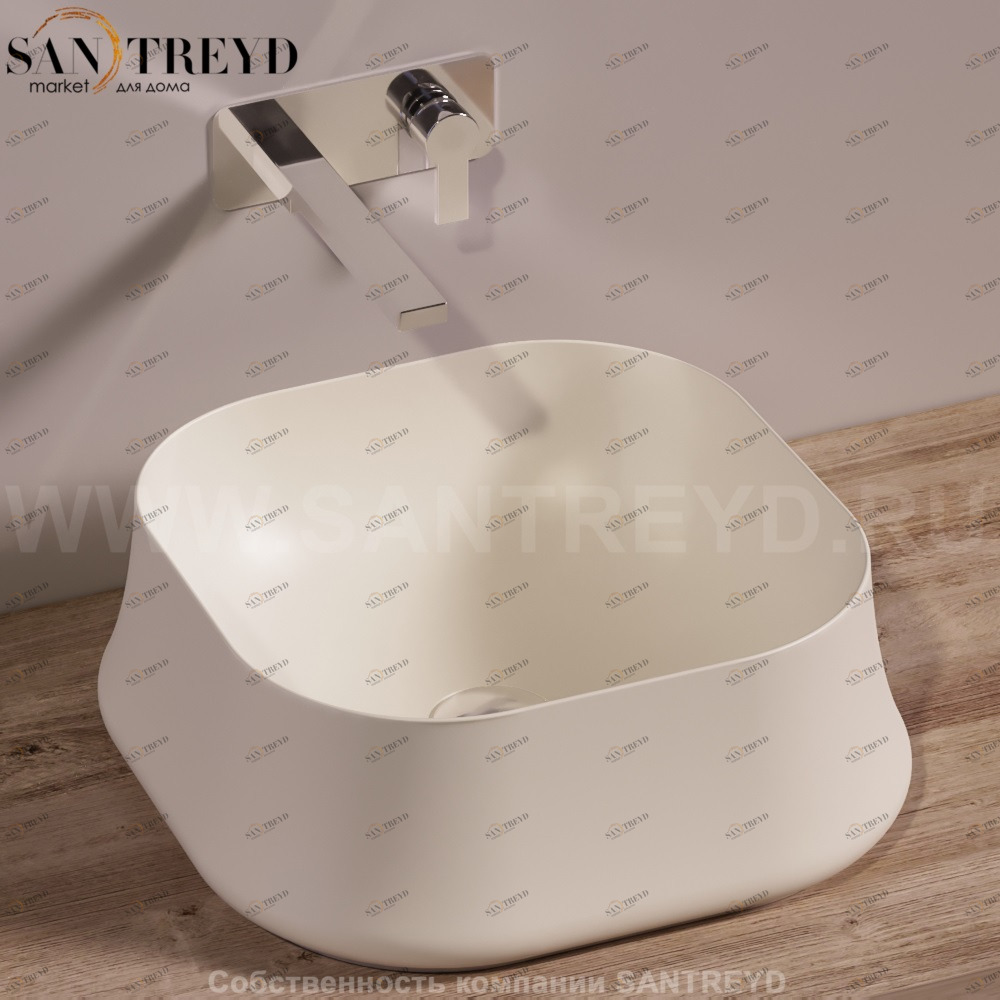 SH06SABBIAMATT Накладная раковина на столешницу  квадратная Simas Sharp