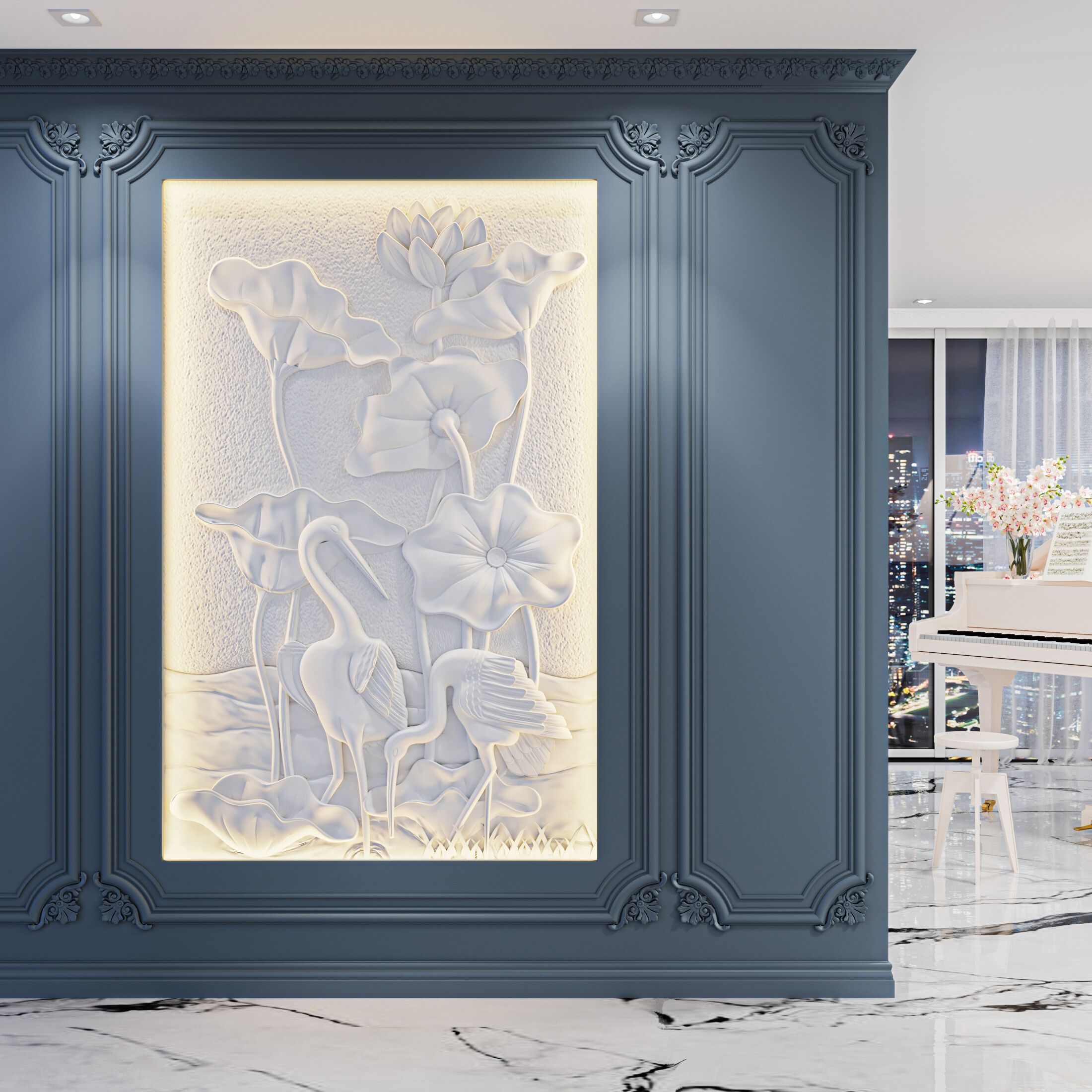 Трехмерная декоративная гипсовая панель WallDeco STORK ARCH-00143187