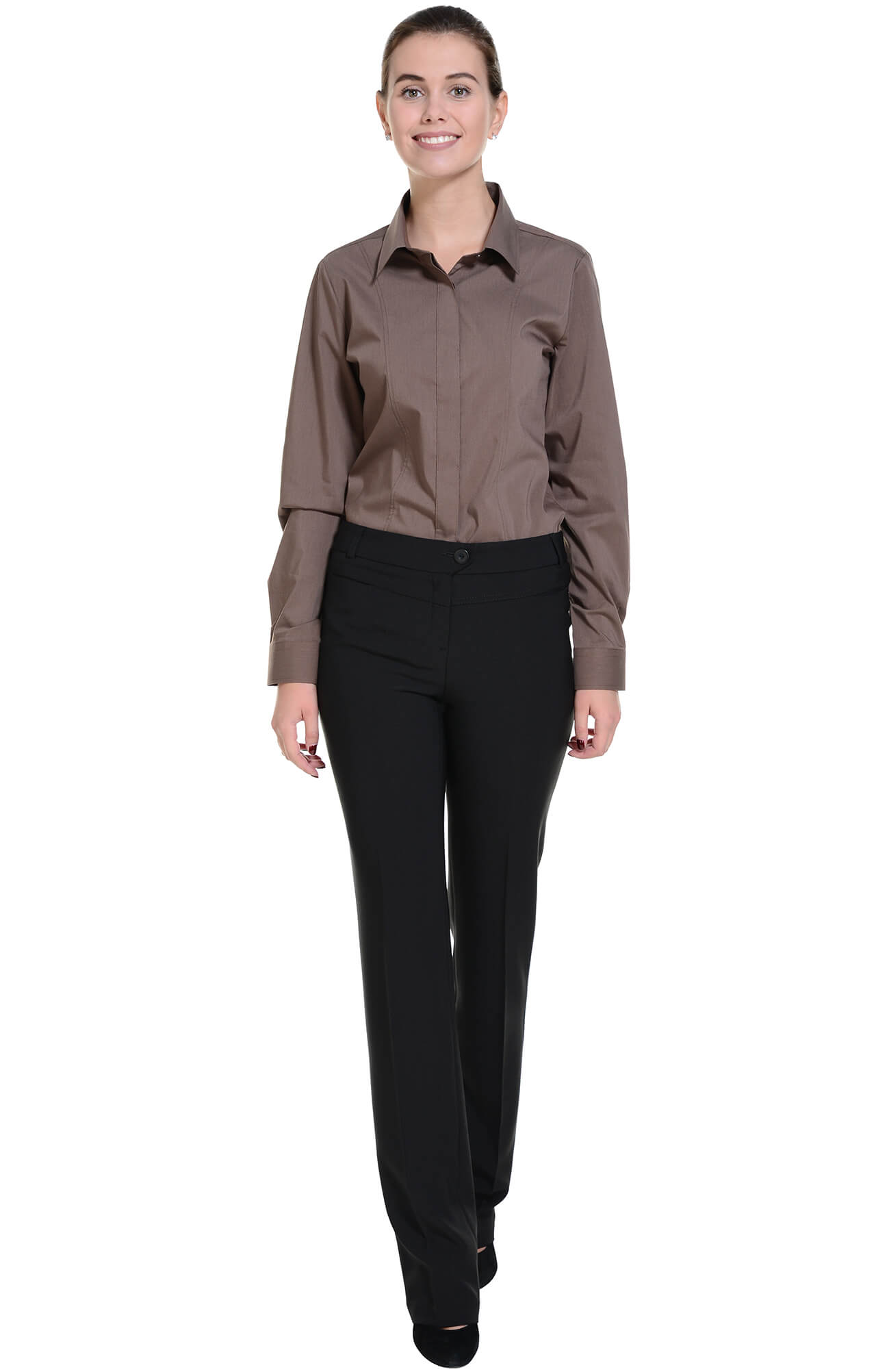 62512 Рубашка женская  chocolate El-Risto  Корпоративная одежда  размер 46 (L)  - Вид №8