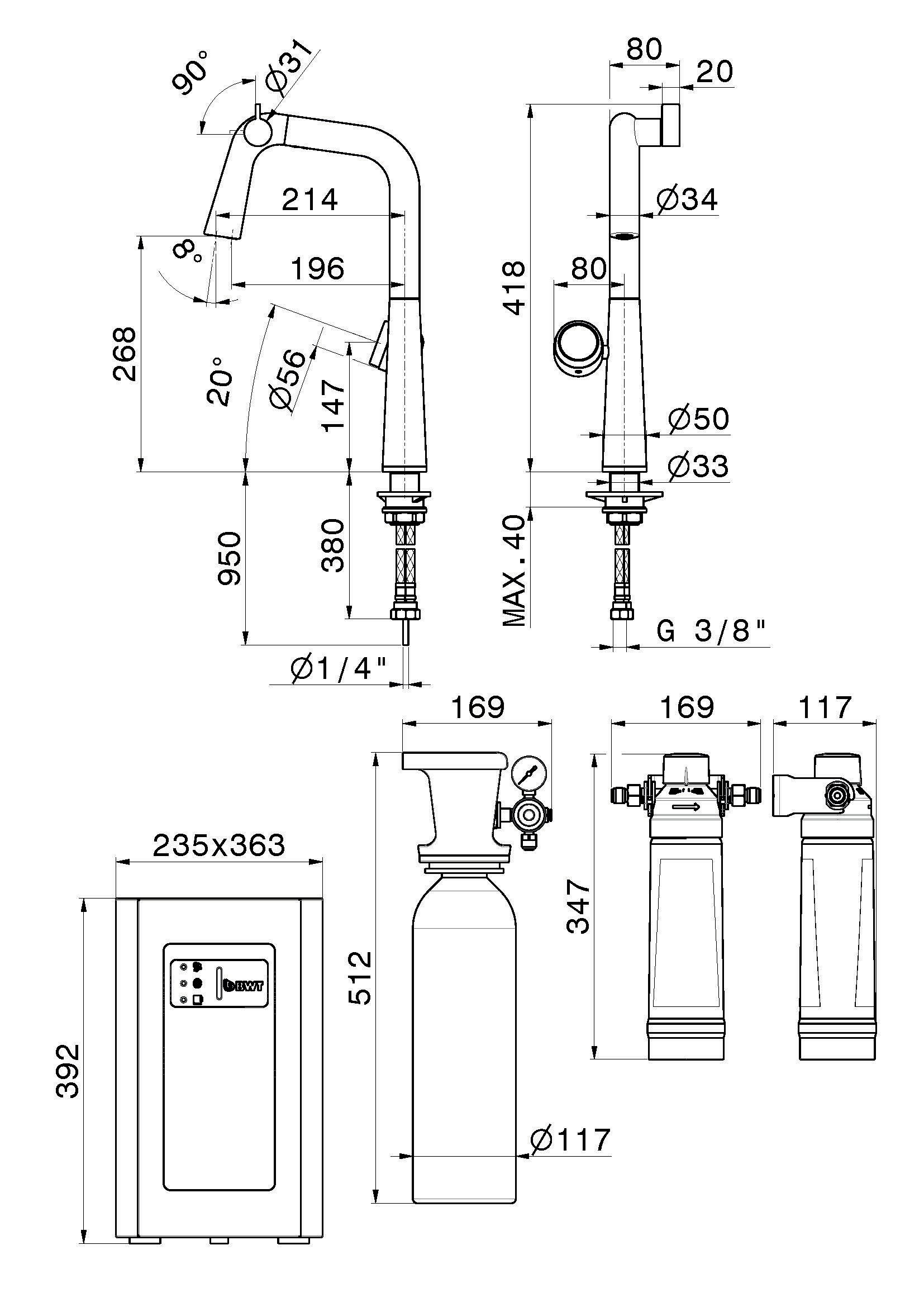 Электронный кухонный смеситель с поворотным изливом Newform ALKIMIA ARCH-00113902 - Вид №11
