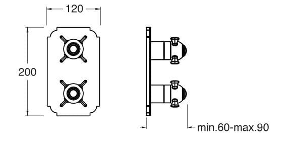 Термостатический смеситель для душа / ванны с переключателем CRISTINA Rubinetterie Термостатические смесители-Shower &amp ARCH-00028870 - Вид №2