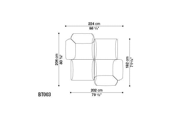 Секционный угловой диван из ткани B&B Italia Outdoor Butterfly ARCH-00072051 - Вид №8