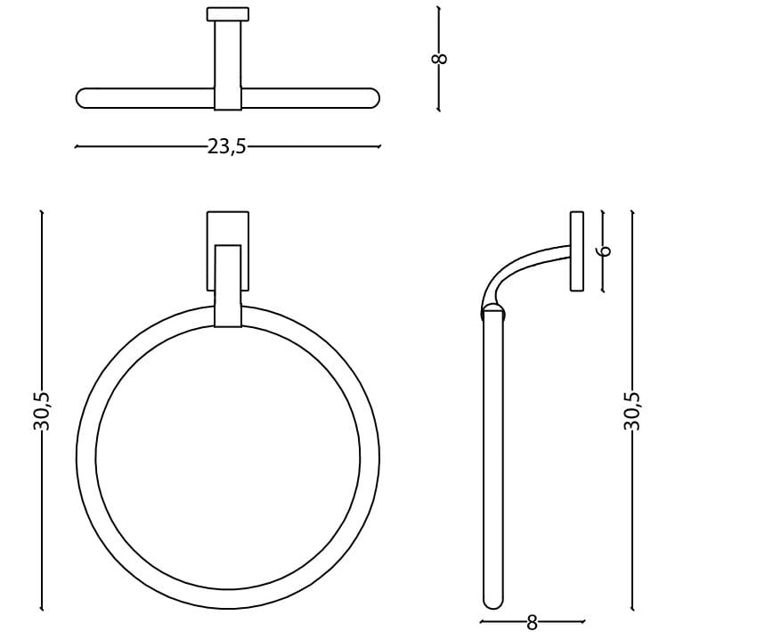 Держатель для полотенец с металлическим кольцом Park Avenue Westin ARCH-00100630 - Вид №3