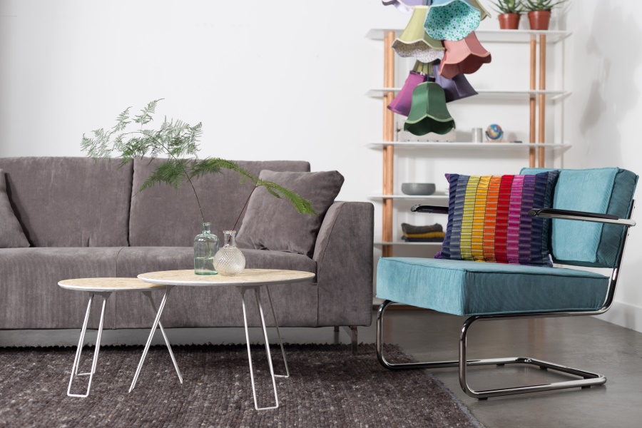 Кресло Lounge Ridge Rib серое Zuiver 3100009 - Вид №7