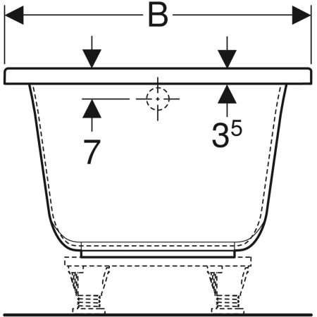 554.305.01.1 Прямоугольная ванна Geberit Renova Plan Geberit  - Вид №4