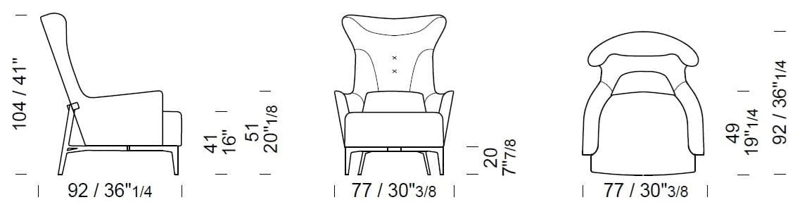 Бархатное кресло bergère Borzalino MIA ARCH-00088877 - Вид №6