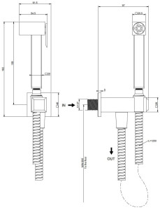 Латунь shut-off настенный ручной душ
